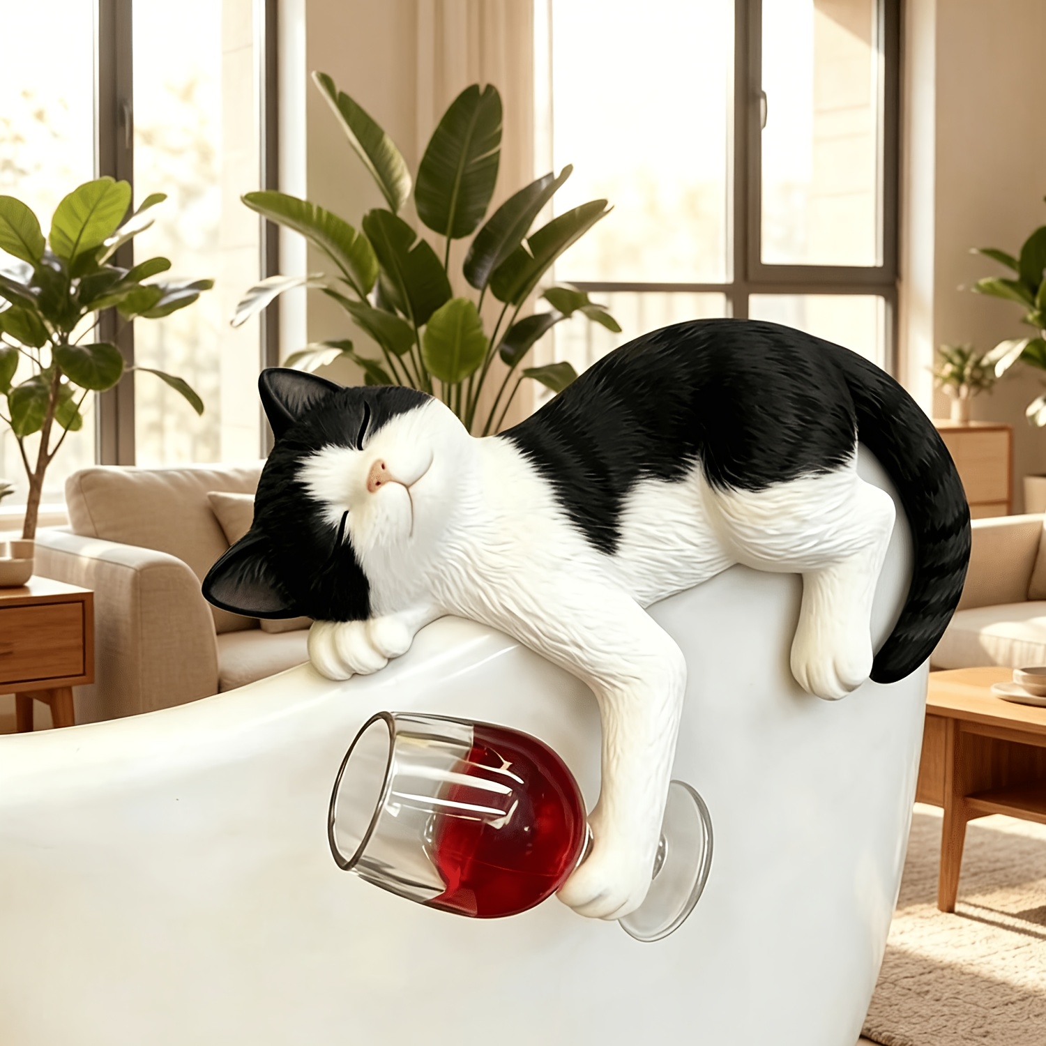 Funny Drunk Tired Tuxedo Cat F - Terracotta Pot recension och pris