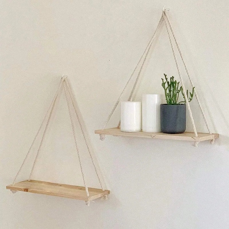1PC Wooden Swing Hanging Hemp  - Terracotta Pot recension och pris