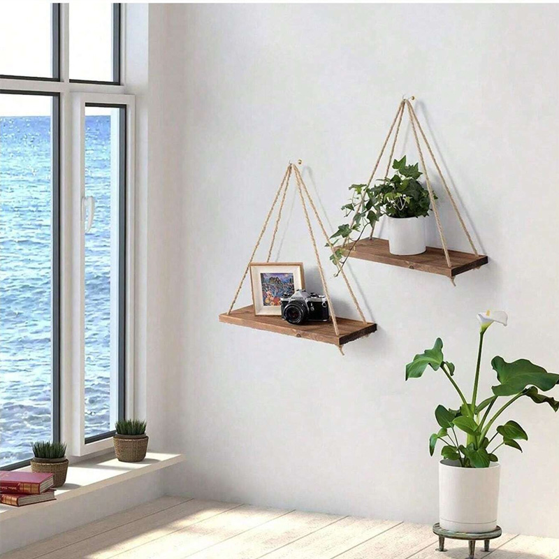 Wooden Swing Hanging Hemp Rope - Terracotta Pot recension och pris