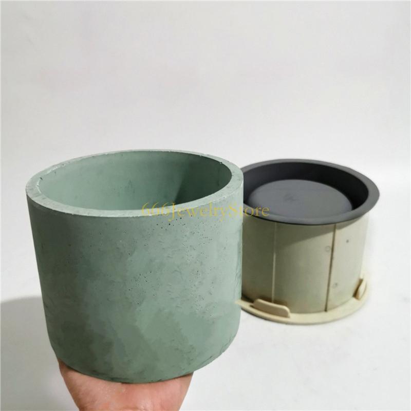 F2TD Large Round Concrete Flow - Terracotta Pot recension och pris